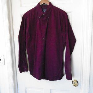 Men's Club Room Maroon Long Sleeve Shirt Size M